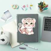 Luipaard op maat gesneden scrapbooking sticker (iPad Cover)