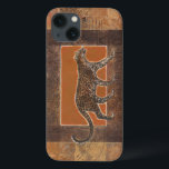 Luipaard op Oranje en bruine achtergrond iPhone 13 Hoesje<br><div class="desc">Norman Wyatt heeft een geweldig collectie kunst die de schoonheid van dieren weergeeft. De achtergrond is Afrika-themed,  met scherpe sinaasappels en browns en de tekening van een luipaard bovenop het mengen perfect met het. Geniet vandaag nog van de beste natuur met dit afbeelding.</div>