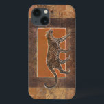 Luipaard op Oranje en bruine achtergrond iPhone 13 Hoesje<br><div class="desc">Norman Wyatt heeft een geweldig collectie kunst die de schoonheid van dieren weergeeft. De achtergrond is Afrika-themed,  met scherpe sinaasappels en browns en de tekening van een luipaard bovenop het mengen perfect met het. Geniet vandaag nog van de beste natuur met dit afbeelding.</div>