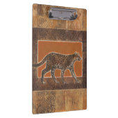 Luipaard op Oranje en bruine achtergrond Klembord (Rechts)
