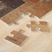 Luipaard op Oranje en bruine achtergrond Legpuzzel (Zijkant)