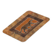 Luipaard op Oranje en bruine achtergrond Magneet (Linkerzijde)