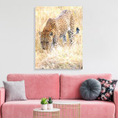 LUIPAARD OP PATROUILLE CANVAS AFDRUK (Insitu (Woonkamer))