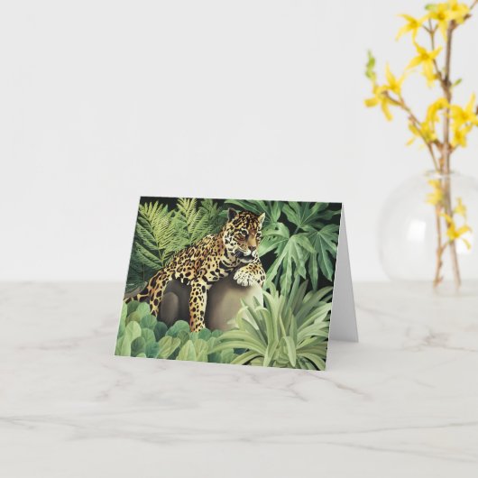 "Luipaard op Rots " Kaart (Gele Bloem)