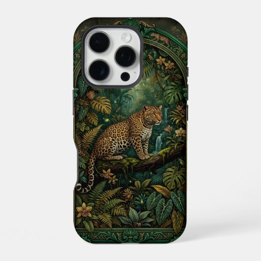 Luipaard op Tak Jungle | iPhone 16 Pro Hoesje (Achterkant)