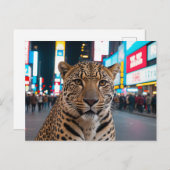 Luipaard op Times Square Feestdagenkaart (Voorkant / Achterkant)