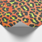 Luipaard Oranje en Geel Print Cadeaupapier (Hoek)