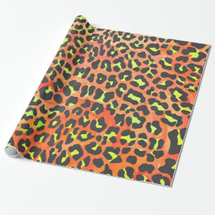 Luipaard Oranje en Geel Print Cadeaupapier