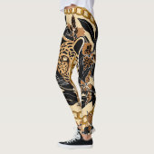 Luipaard Orchideeën Tropisch naadloos patroon Leggings (Links)