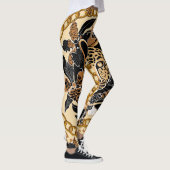 Luipaard Orchideeën Tropisch naadloos patroon Leggings (Rechts)