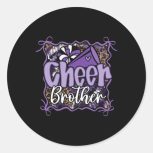 Luipaard Paars Coquette Cheer Broer Cheerleader Ronde Sticker