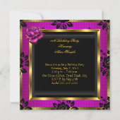 Luipaard Paars Roze Pruim Kant Roos Corset Feestje Kaart (Achterkant)