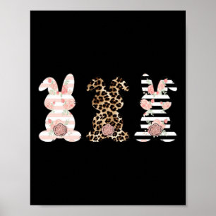 Luipaard Paashaas Konijn Trio Schattig Pasen Swea  Poster