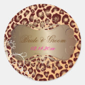 Luipaard parel wervelt bruiloft stickers (Voorkant)