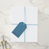 Luipaard Patroon-blauw-blauw Cadeaulabel (Met Touw)