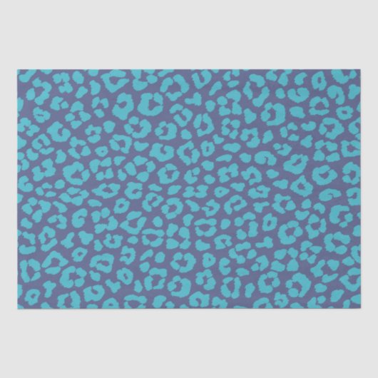 Luipaard Patroon-blauw-blauw Tissuepapier (Voorkant)