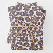Luipaard Patroon-blauw en bruin- Inpakpapier Vel (In situ)