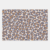 Luipaard Patroon-blauw en bruin- Inpakpapier Vel (Voorkant)