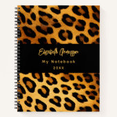 Luipaard patroon bruin zwart notitieboek (Voorkant)