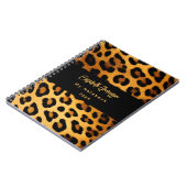 Luipaard patroon bruin zwart notitieboek (Linkerzijde)