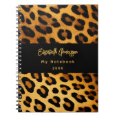 Luipaard patroon bruin zwart notitieboek (Voorkant)