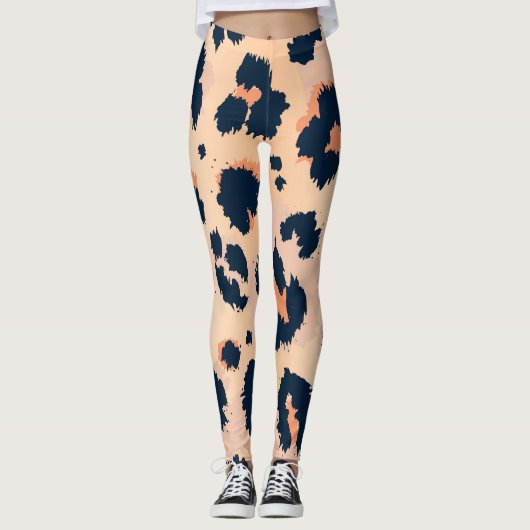 Luipaard Patroon: Grappig naadloos ontwerp Leggings (Voorkant)