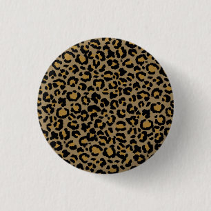 Luipaard Patroon in Natuurlijk 2 Ronde Button 3,2 Cm