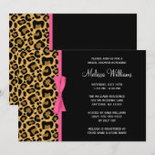 Luipaard Patroon Roze gedrukt lint Vrijgezellenfee Kaart (Voorkant / Achterkant)