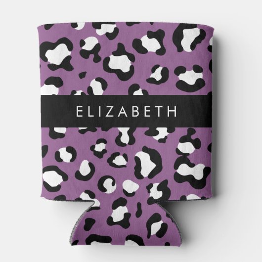 Luipaard Patroon, Vlekken, Paarse Luipaard, Jouw n Blikjeskoeler (Achterkant)