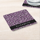 Luipaard Patroon, Vlekken, Paarse Luipaard, Jouw n Kartonnen Onderzetters (Schuin)
