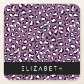 Luipaard Patroon, Vlekken, Paarse Luipaard, Jouw n Kartonnen Onderzetters (Voorkant)