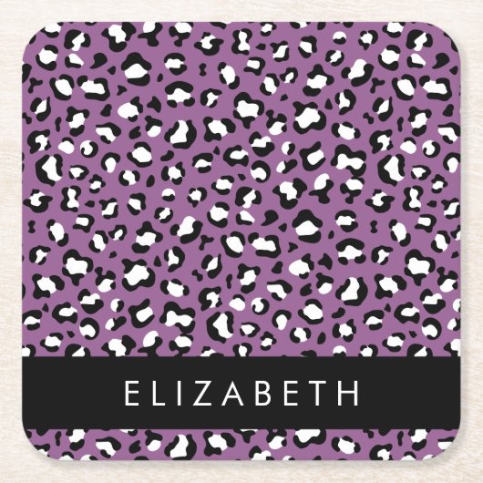 Luipaard Patroon, Vlekken, Paarse Luipaard, Jouw n Kartonnen Onderzetters (Voorkant)