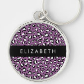 Luipaard Patroon, Vlekken, Paarse Luipaard, Jouw n Sleutelhanger (Voorkant)