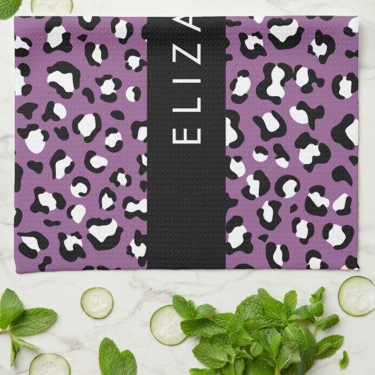 Luipaard Patroon, Vlekken, Paarse Luipaard, Jouw n Theedoek (Gevouwen)