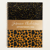 Luipaard patroon zwart Goud Glitter 2024 Planner (Voorkant)
