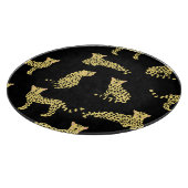 Luipaard Patroon: Zwarte achtergrond Cheetah Snijplank (Hoek)