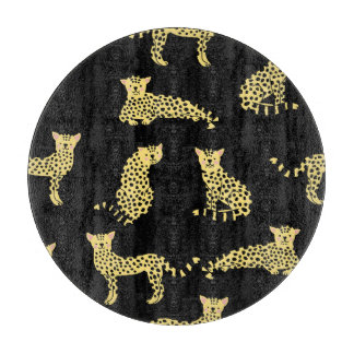Luipaard Patroon: Zwarte achtergrond Cheetah Snijplank