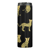 Luipaard Patroon: Zwarte achtergrond Cheetah Thermosbeker (Achterkant)