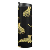 Luipaard Patroon: Zwarte achtergrond Cheetah Thermosbeker (Geroteerd rechts)