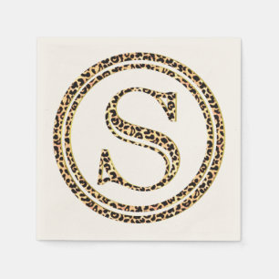 Luipaard patroonletter "S" Servet