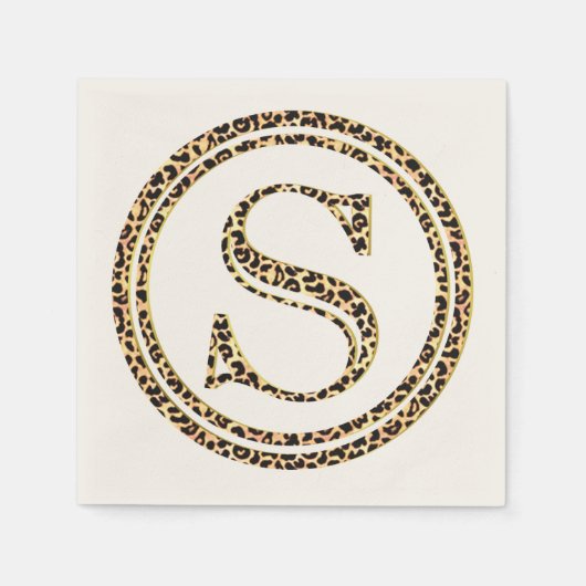 Luipaard patroonletter "S" Servet (Voorkant)