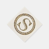 Luipaard patroonletter "S" Servet (Hoek)