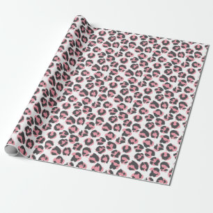 Luipaard Pelt: zwart roze textuur Cadeaupapier