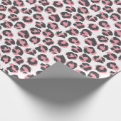 Luipaard Pelt: zwart roze textuur Cadeaupapier (Hoek)