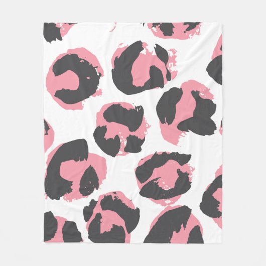 Luipaard Pelt: zwart roze textuur Fleece Deken (Voorkant)