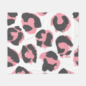 Luipaard Pelt: zwart roze textuur Fleece Deken (Voorkant (Horizontaal))