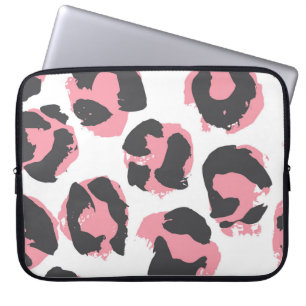Luipaard Pelt: zwart roze textuur Laptop Sleeve