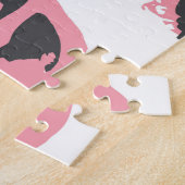 Luipaard Pelt: zwart roze textuur Legpuzzel (Zijkant)