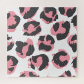 Luipaard Pelt: zwart roze textuur Legpuzzel (Horizontaal)