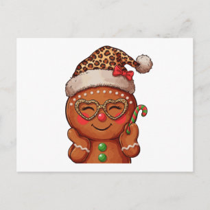 Luipaard Peperkoek Kerst Hart Bril Kerstmis Feestdagenkaart